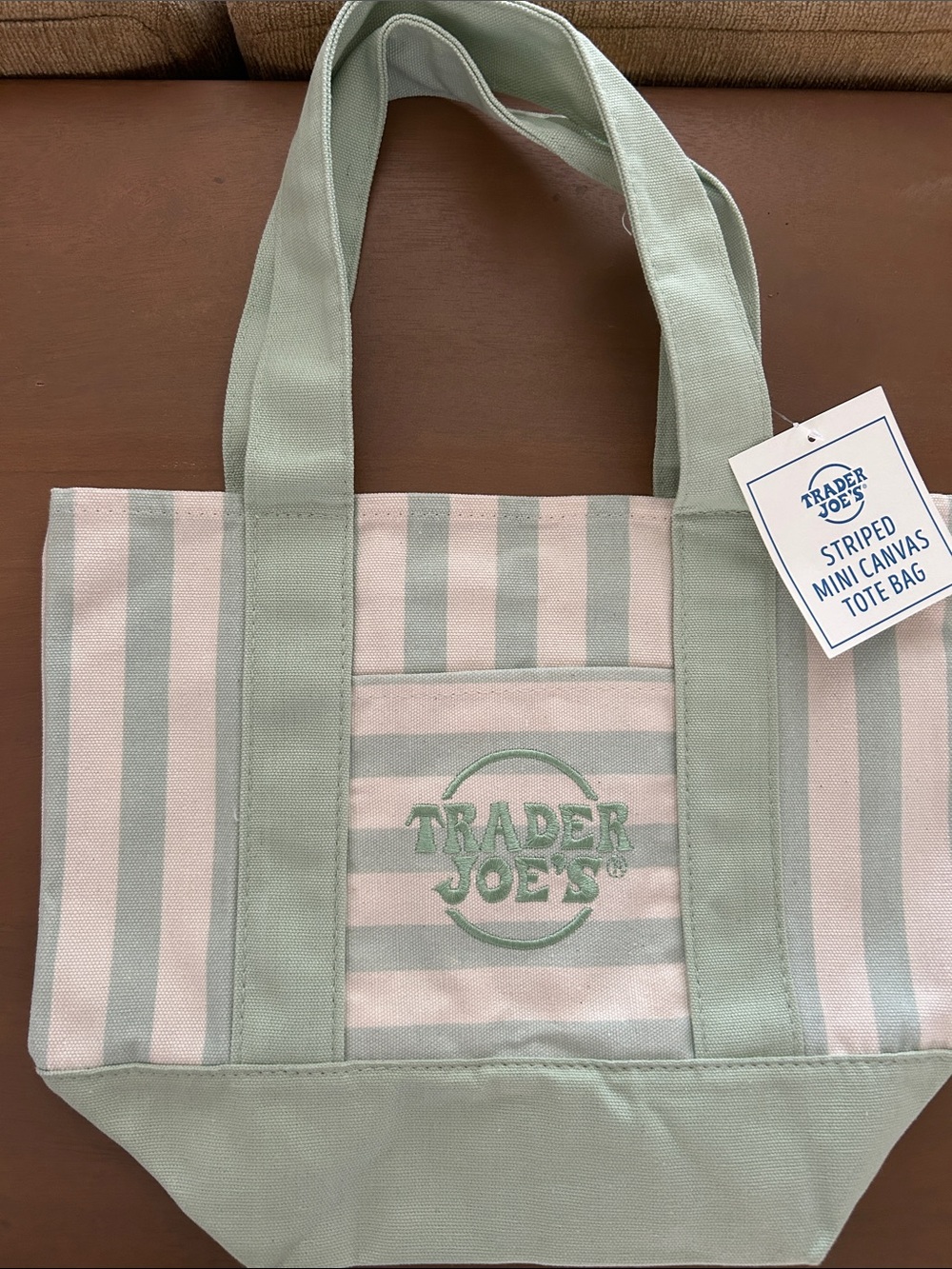 Green Striped Trader Joe’s Mini Tote